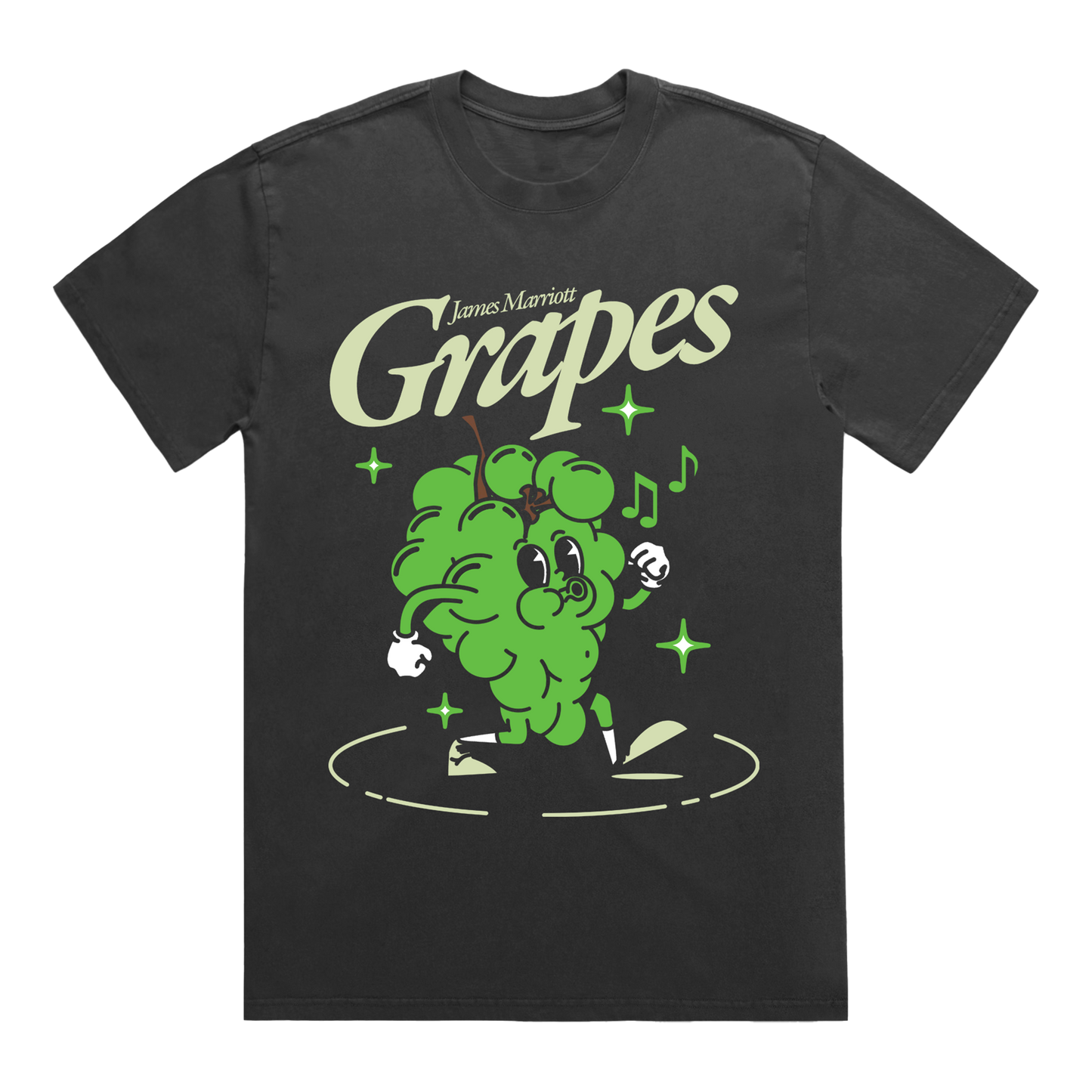Green Grapes Vintage Black Tee