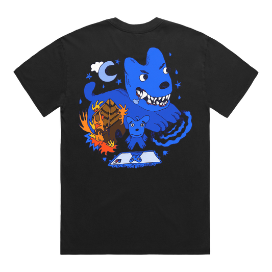 Don't Tell The Dog Illustrated | Black T-Shirt