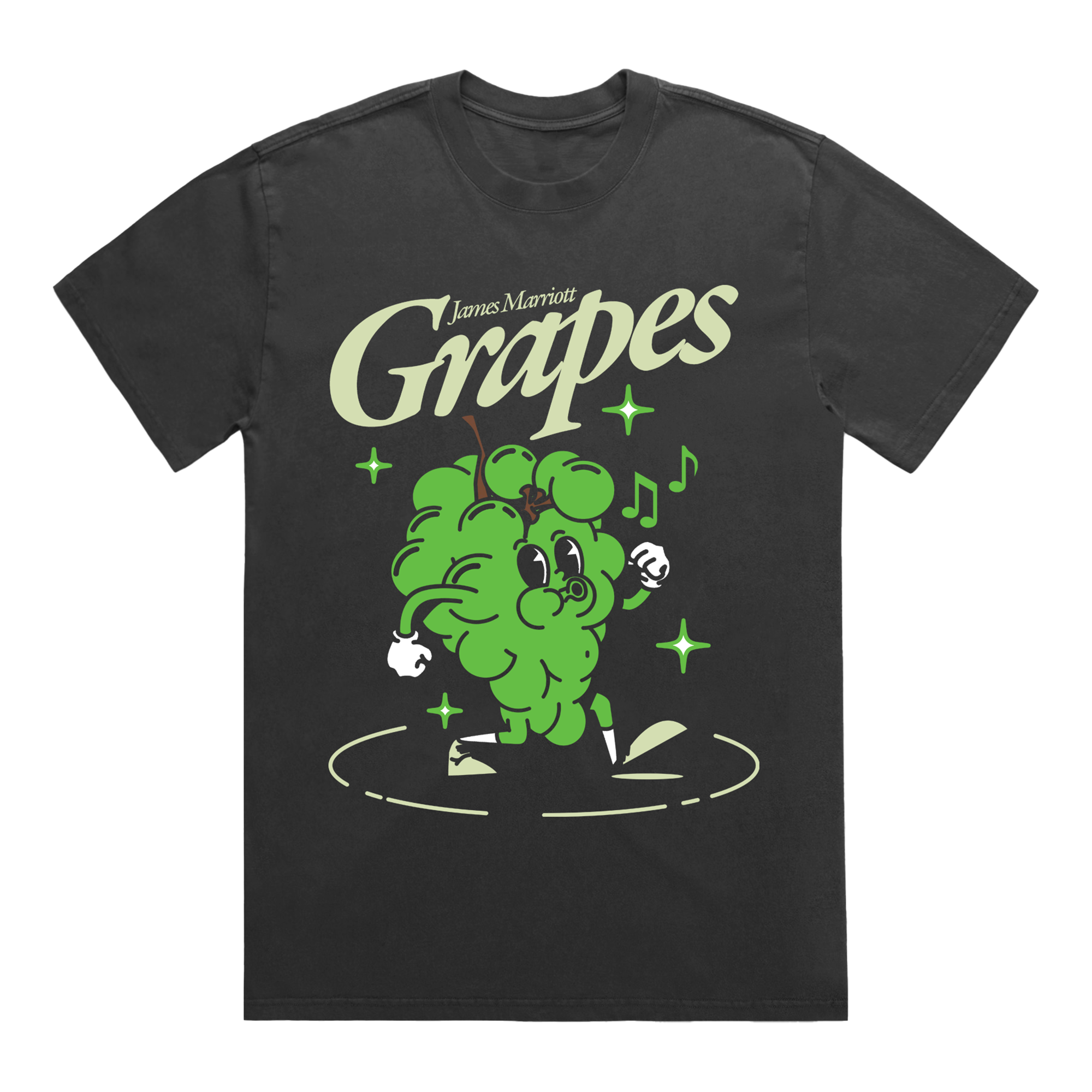 Green Grapes Vintage Black Tee